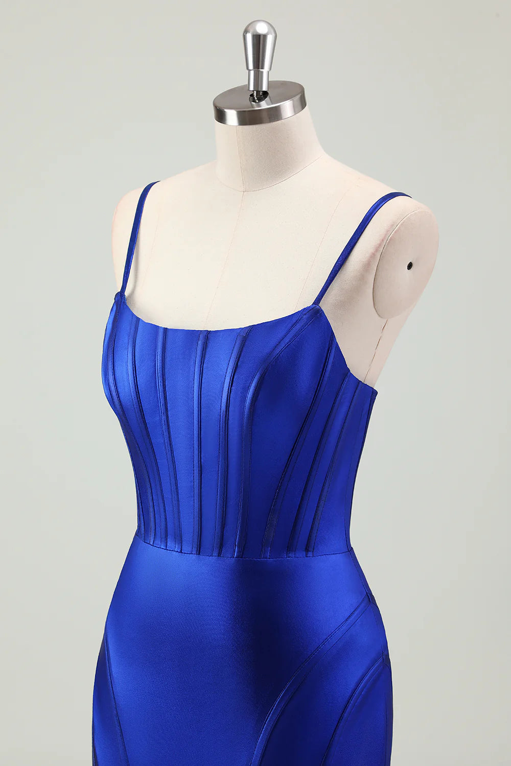 OKBBN mermaid slim shoulder strap backless tight corset long slit evening gown
