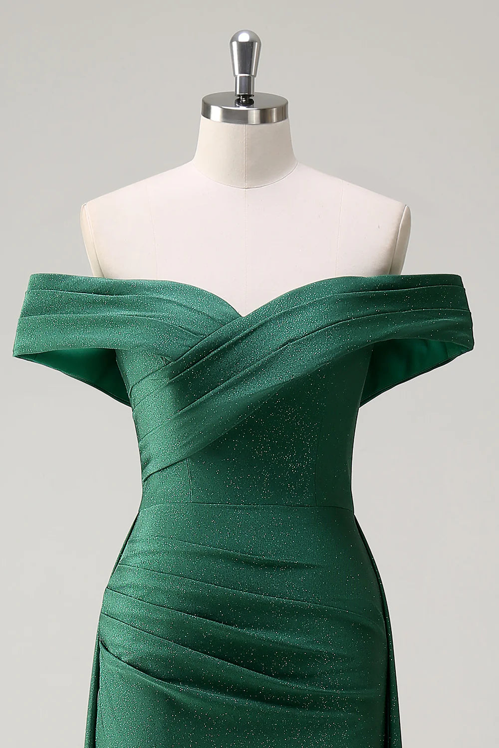 OKBBN off shoulder strapless pleated long evening gown