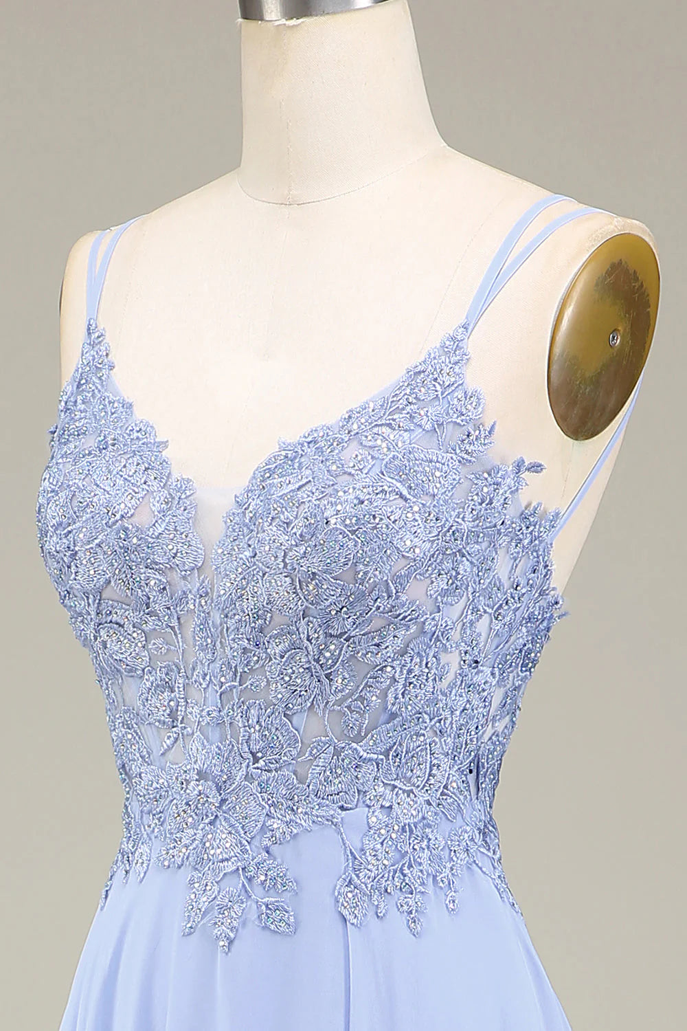 OKBBN elegant A-line sleeveless long evening gown