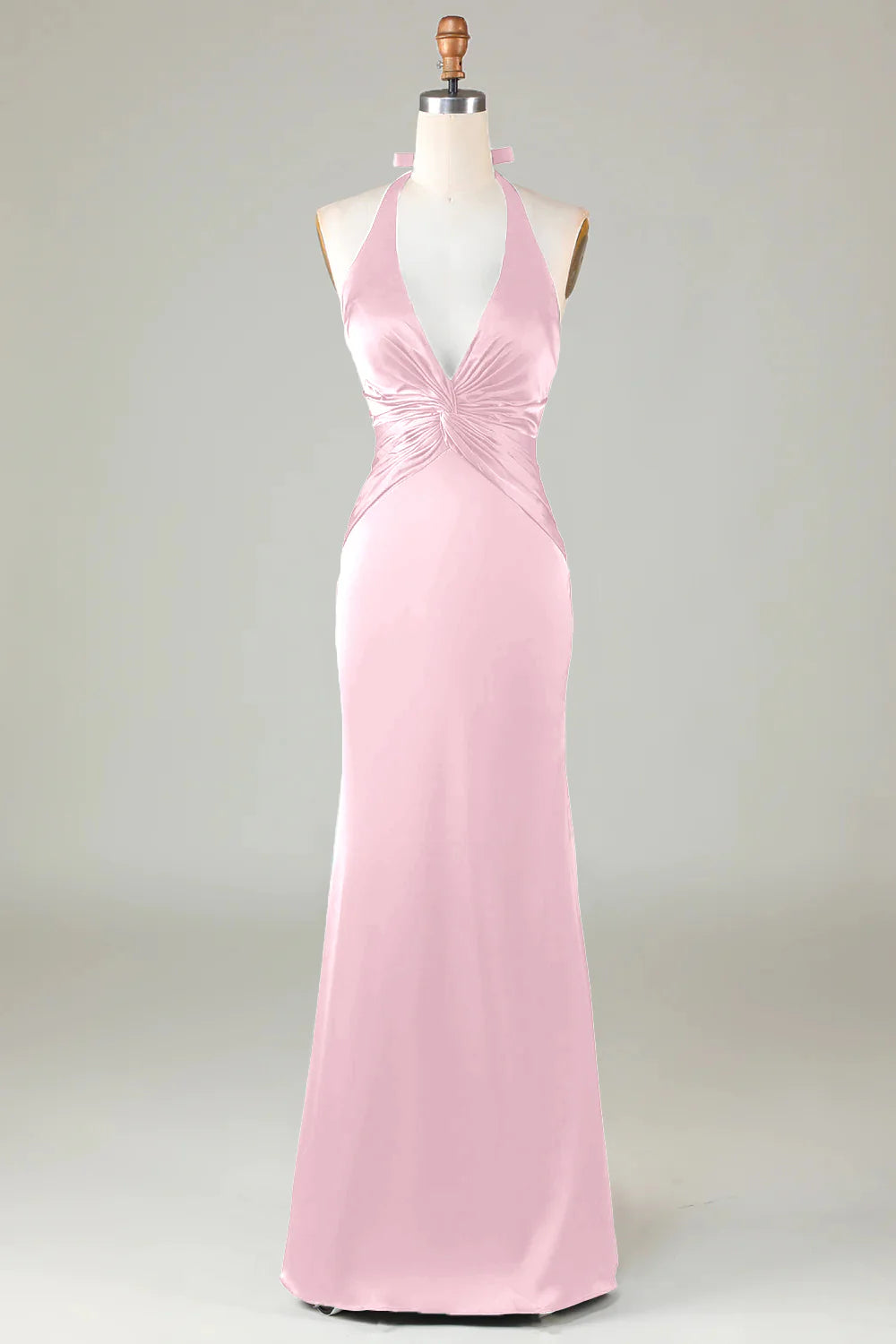 OKBBN Elegant Mermaid Strap Satin Long Evening Dress