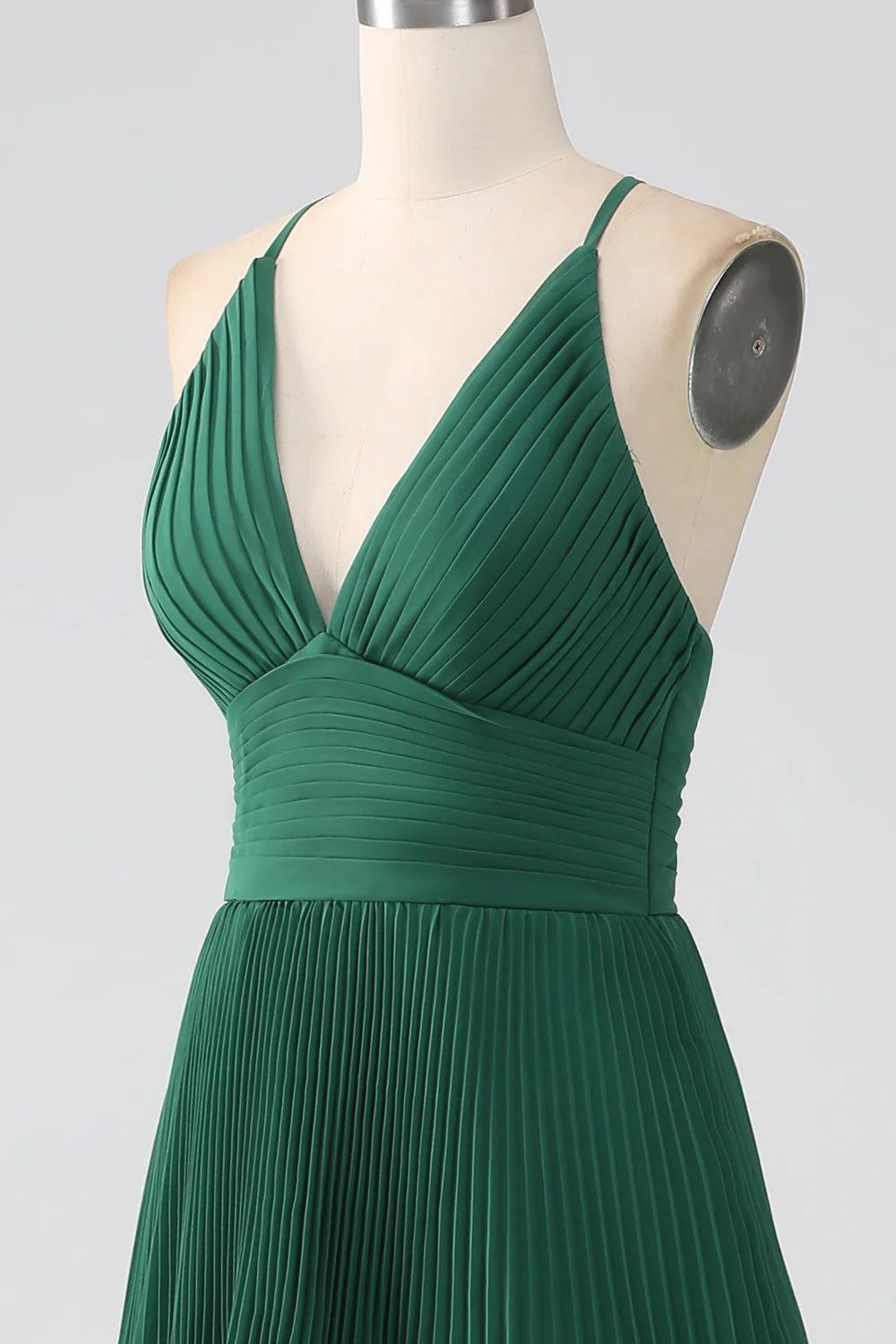 OKBBN A-line multi-layer chiffon pleated bridesmaid dress