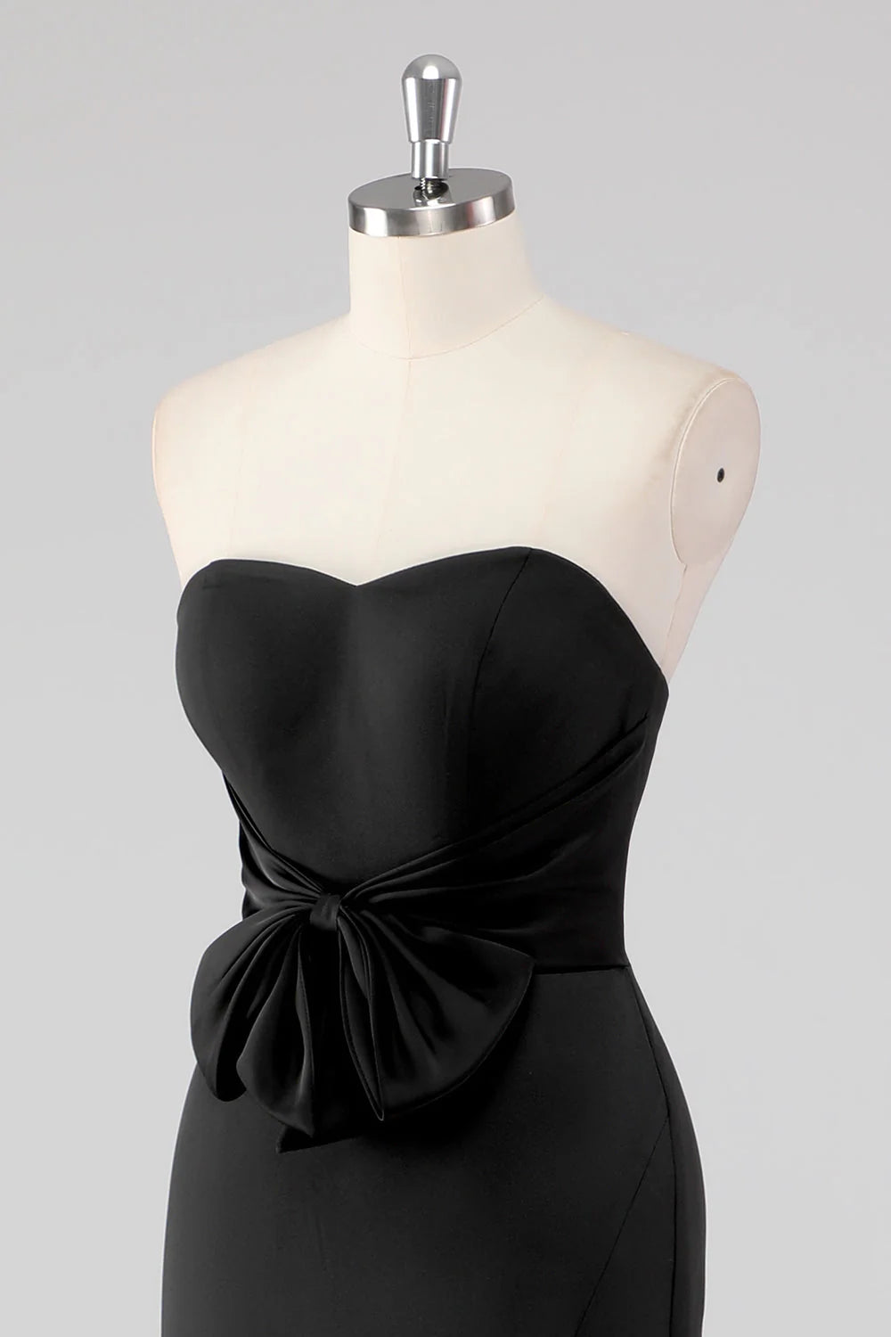 OKBBN elegant mermaid off shoulder bow detail slit evening gown