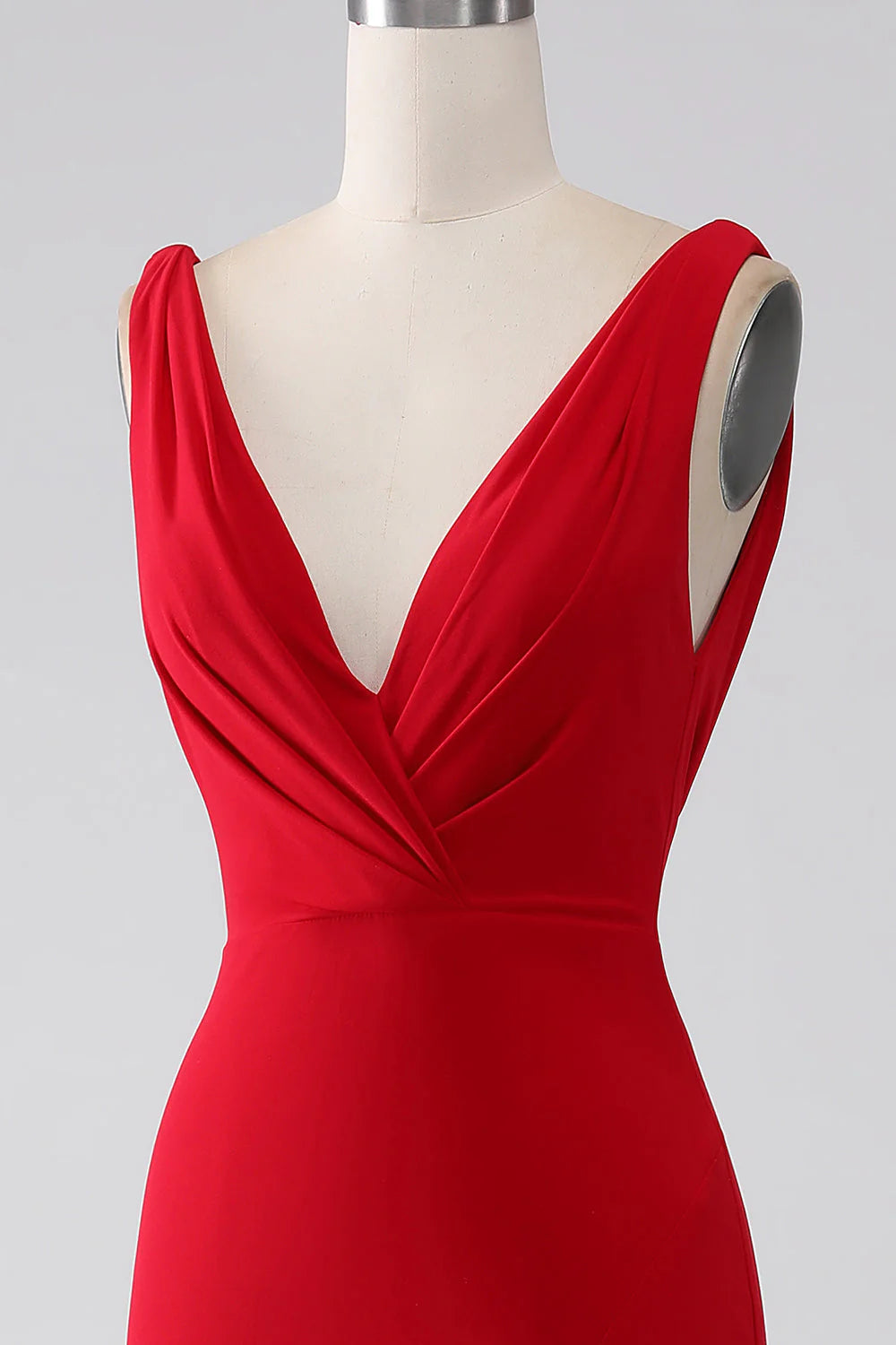 OKBBN mermaid V-neck long backless slit evening gown