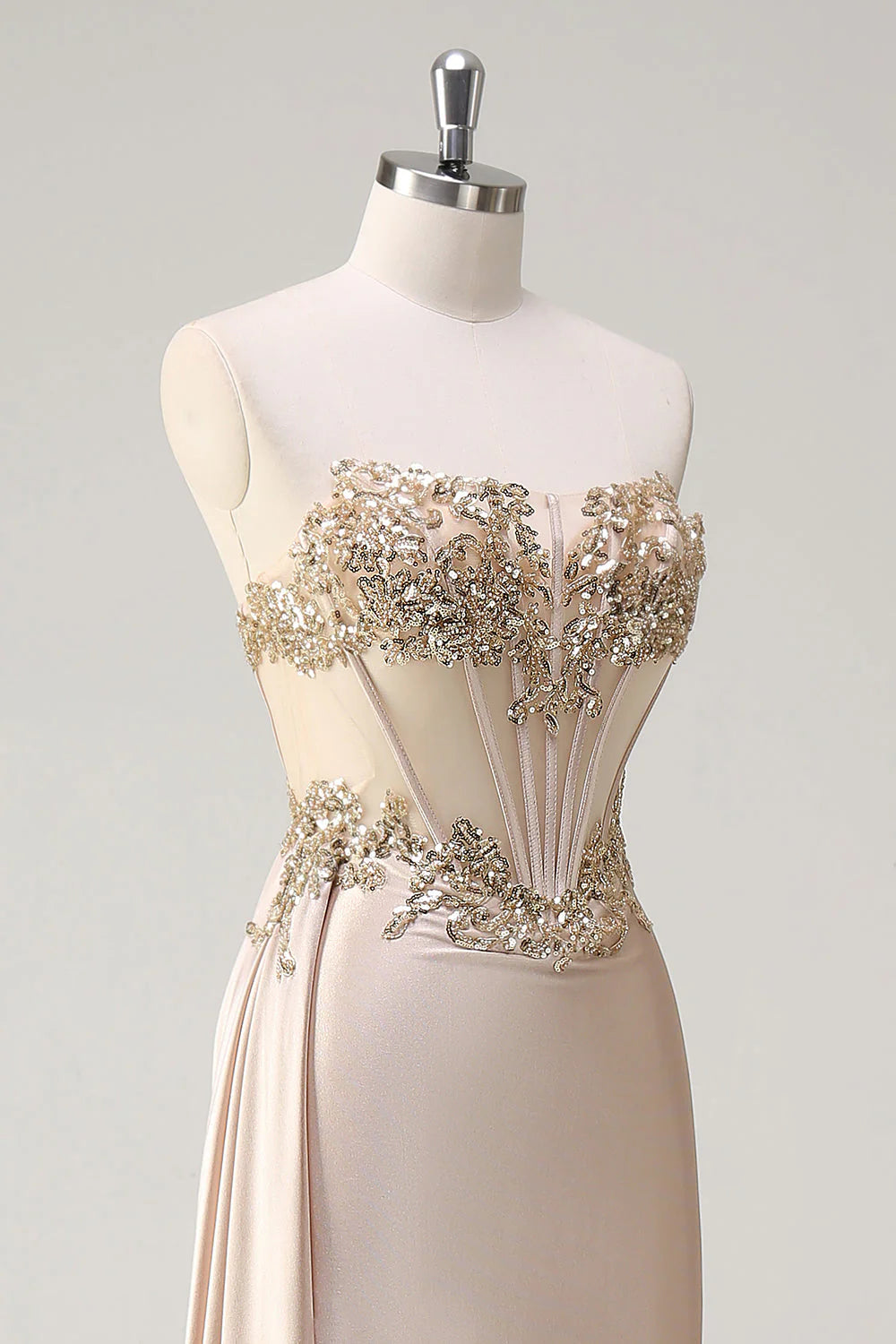 OKBBN Elegant Mermaid Satin Long Evening Dress