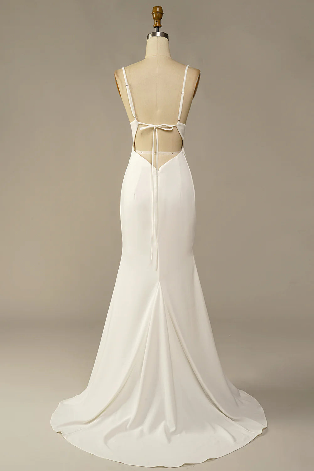 White Simplicity Mermaid Long Wedding Dress