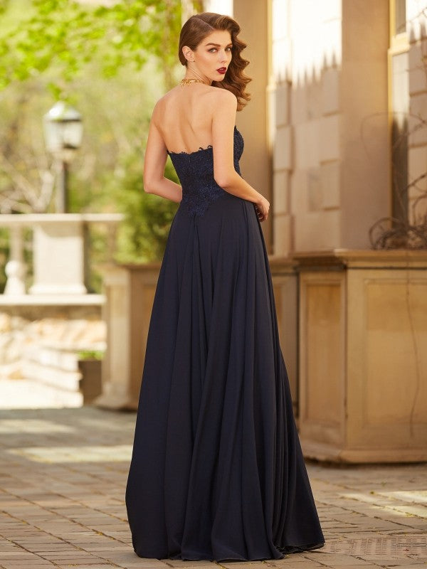 Elegant Princess Sweet Sleeveless Floor Sticker Chiffon Dress