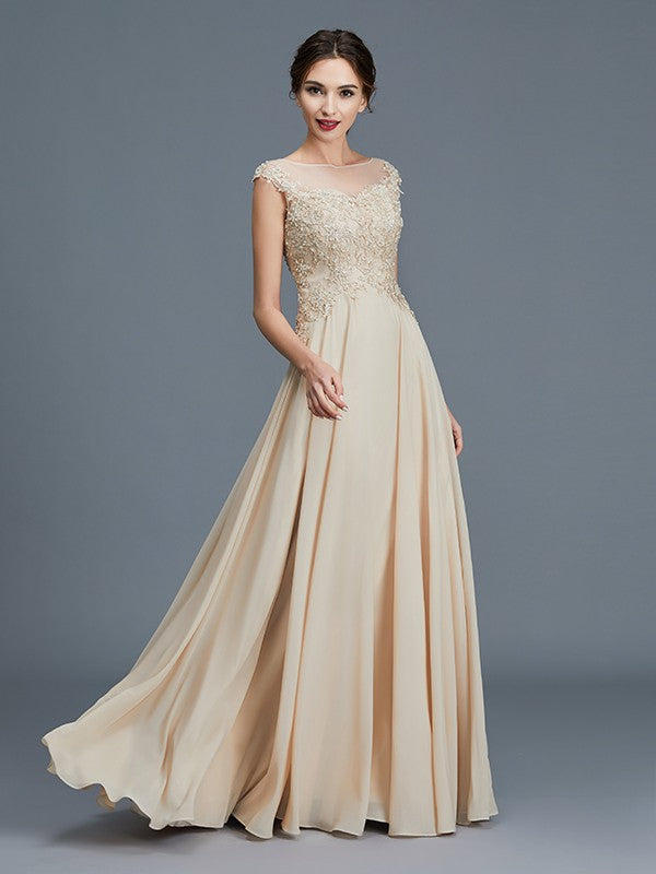 Elegant princess style curved sleeveless ruffled chiffon floor to ceiling long skirt Mother of the Bride Dresses