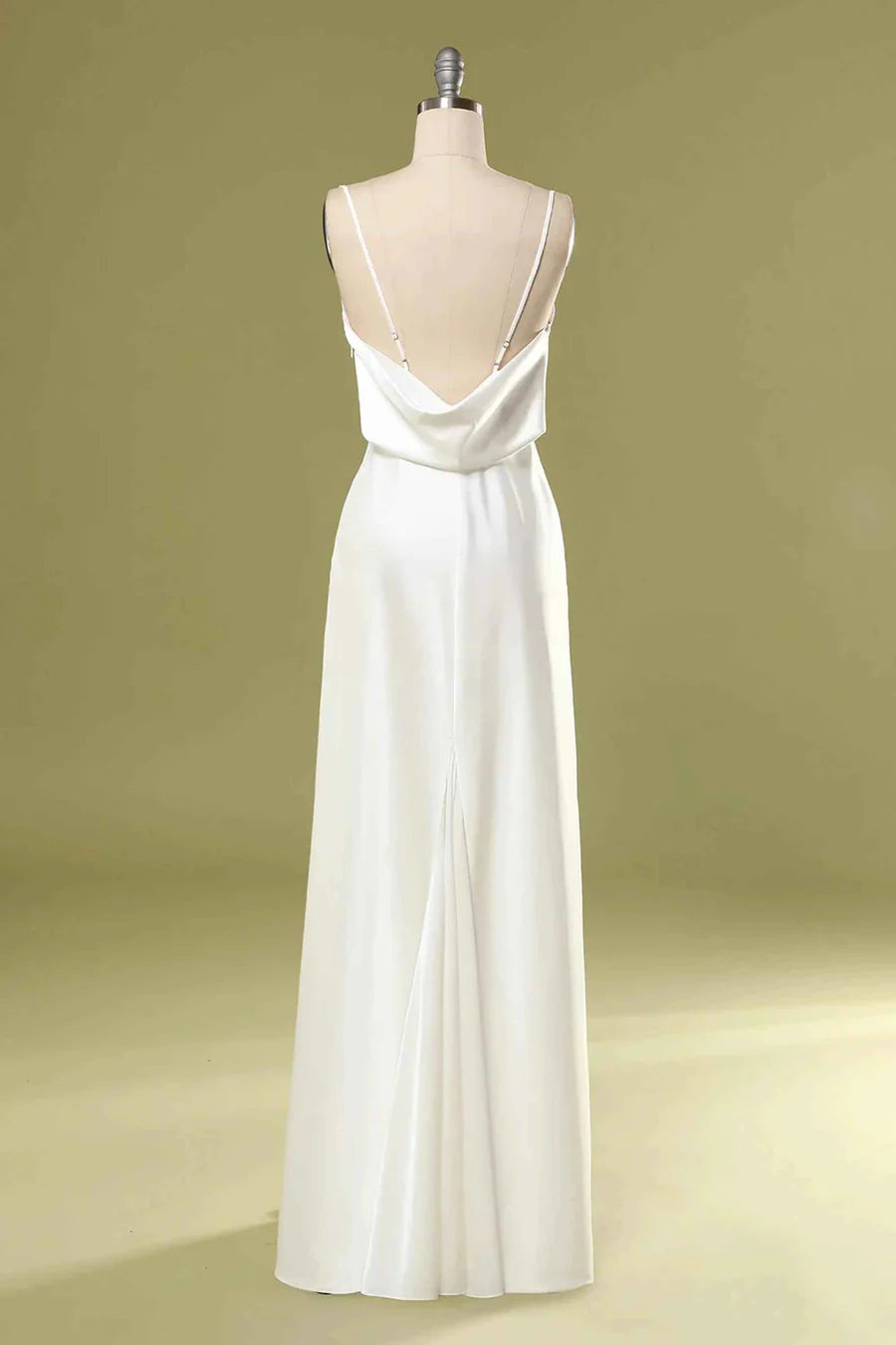 Straps Cowl Back Bridesmaid Dress with Slit