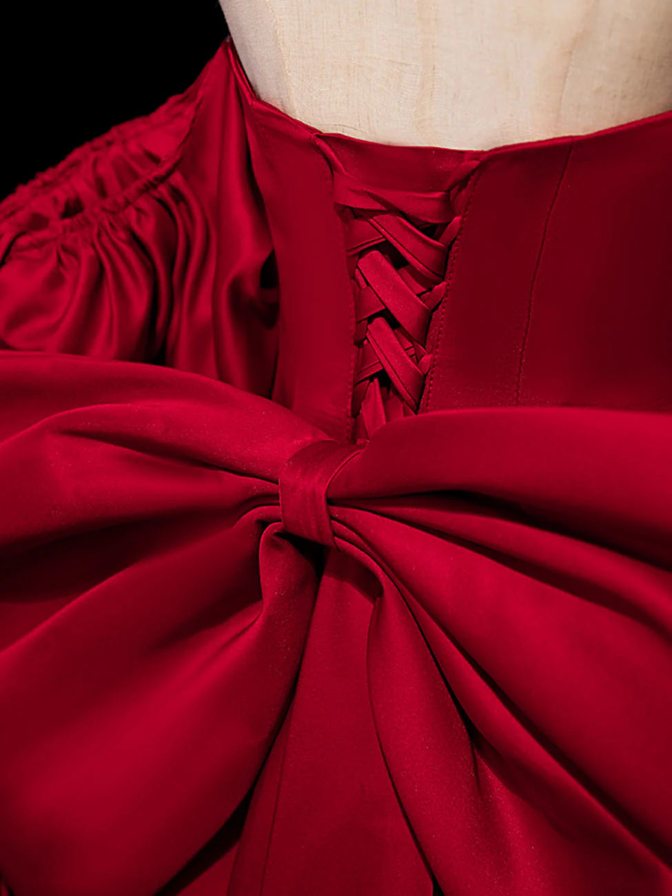 A-Line Burgundy Long Prom Dresses Satin Burgundy Formal Evening Dresses