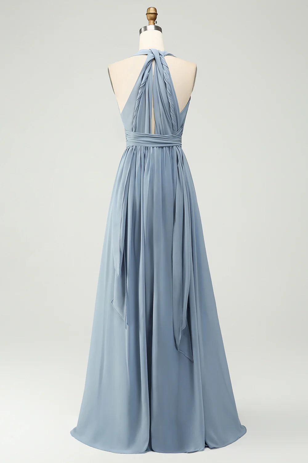 A Line Chiffon Convertible Long Maternity Bridesmaid Dress