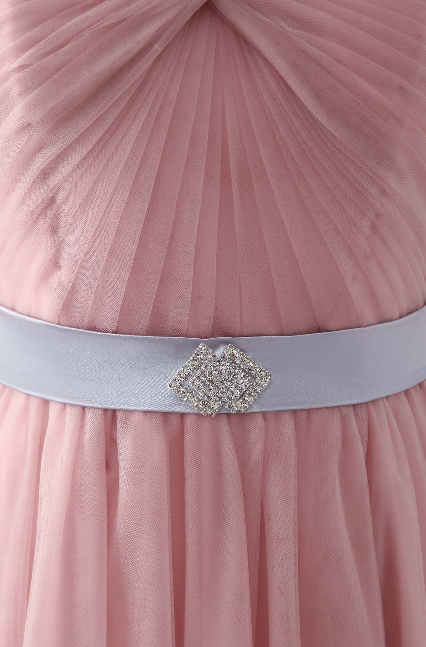 Sweetheart Neck Tulle Long Prom Dress, Aline Pink Bridesmaid Dress