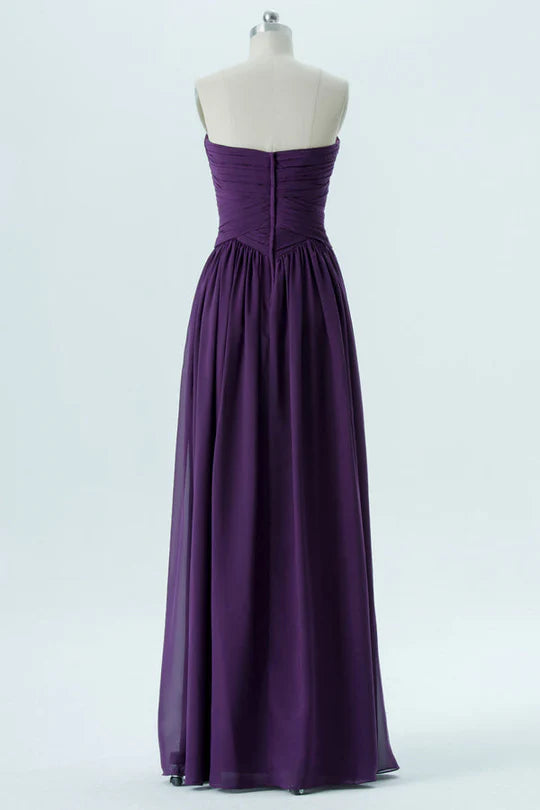 Chiffon Sweetheart Strapless Bridesmaid Dress