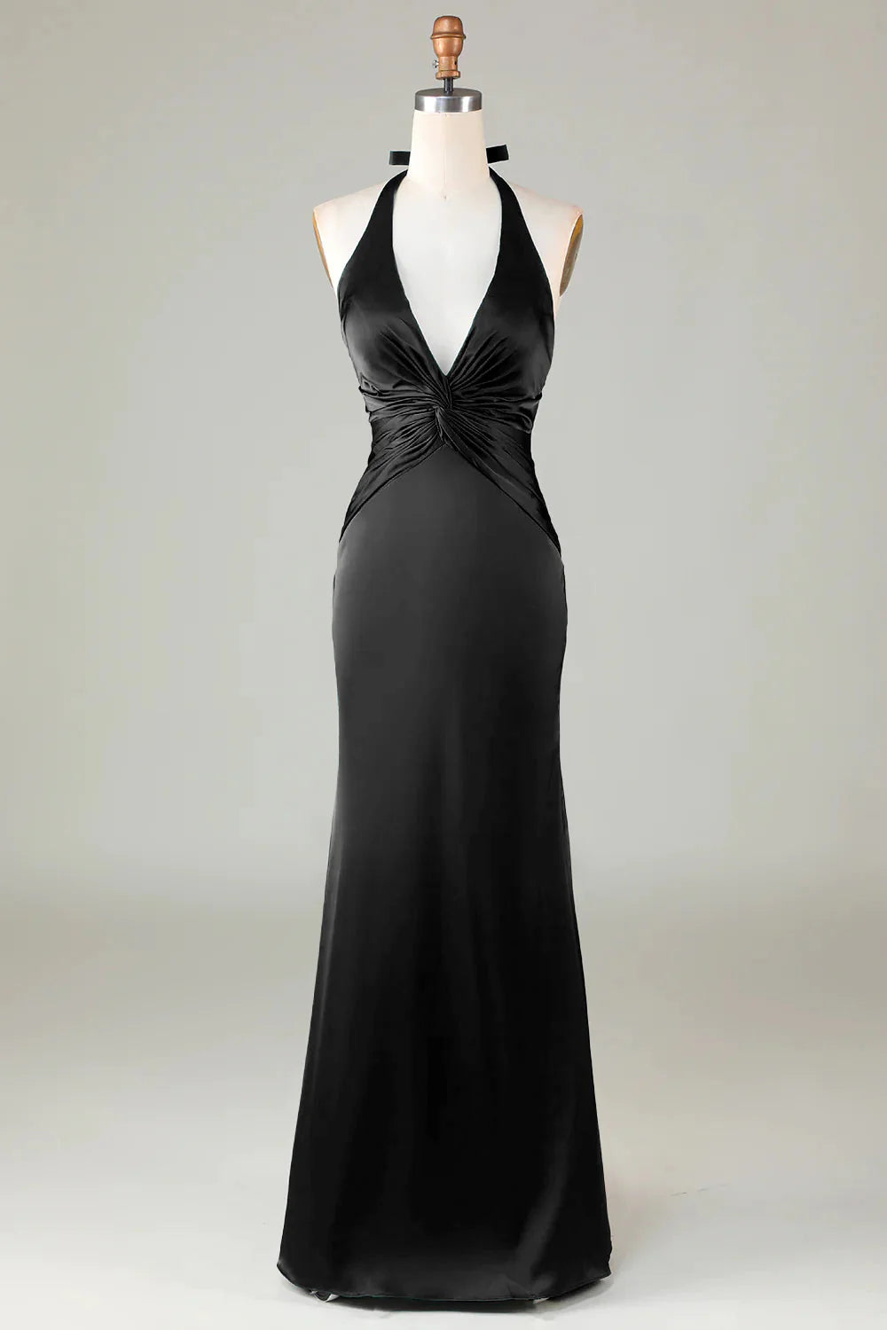 OKBBN Elegant Mermaid Strap Satin Long Evening Dress