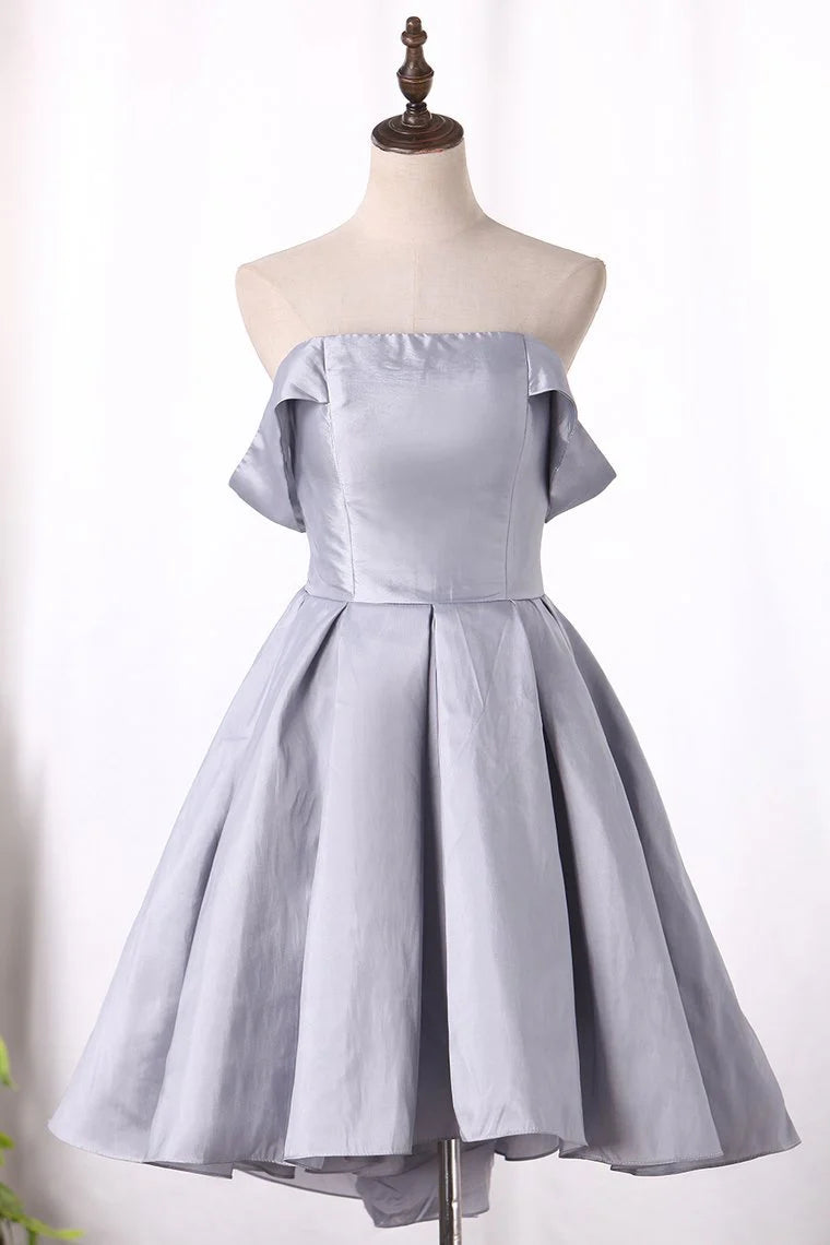 Elegant One Shoulder Taffeta Cocktail Dress Asymmetric
