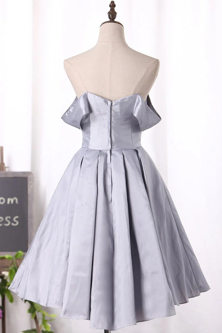 Elegant One Shoulder Taffeta Cocktail Dress Asymmetric