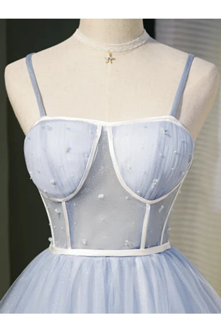 A-line short sleeved tulle flower back to school party short dress