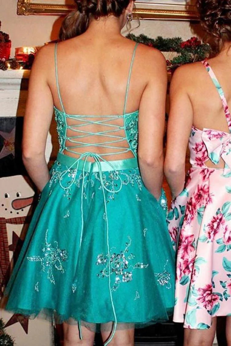 A-line Italian Noodle Strap Back to School Festivals Ball Dress