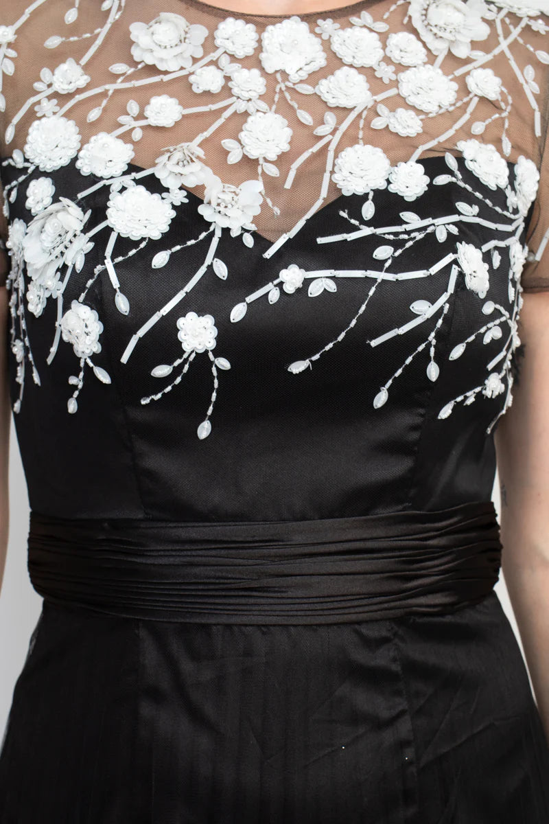 Collections Crew Neck Short Sleeve Embellished Mesh Mother of the Bride Dresses