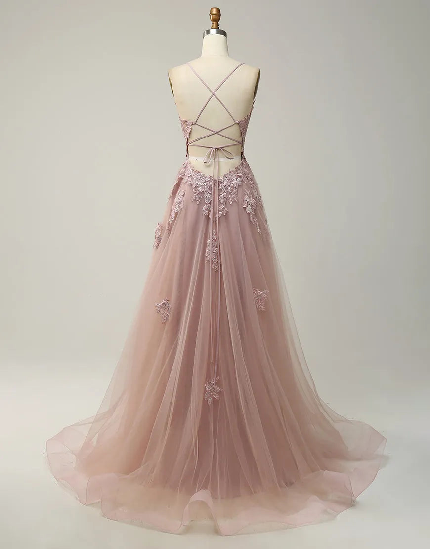A-line Elegant, Beautiful, Sexy Split Long Ball Dress