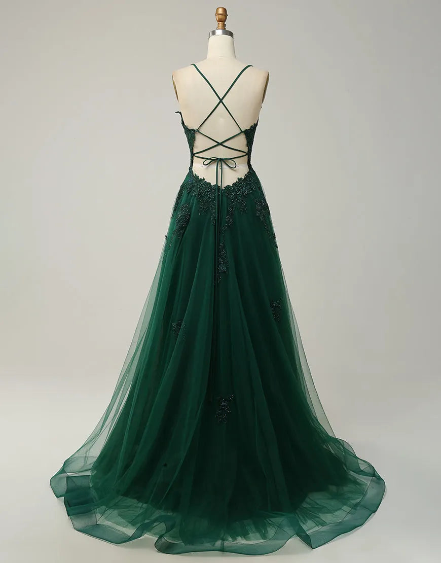 A-line Elegant, Beautiful, Sexy Split Long Ball Dress
