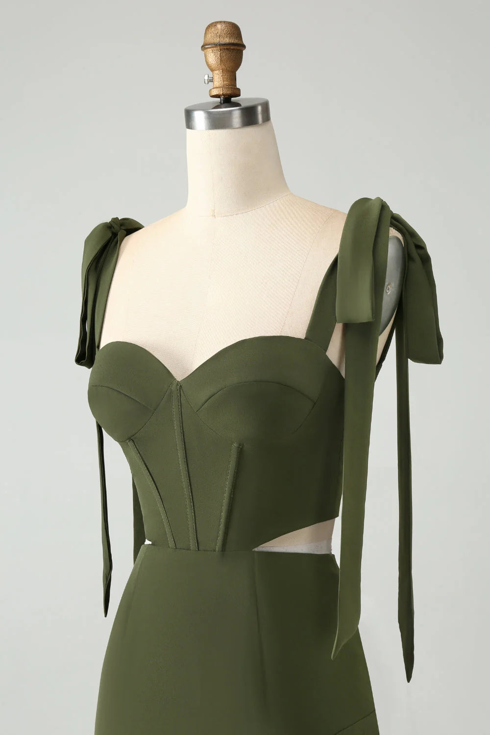 A Line Spaghetti Straps Floor Length Dress with Slit