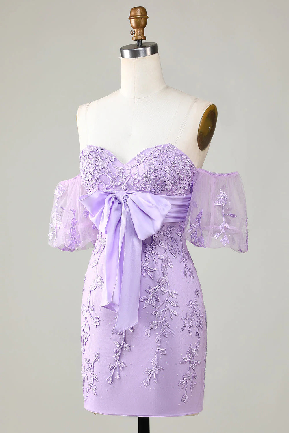 Balloon sleeves lace stickers sweet ball party dress
