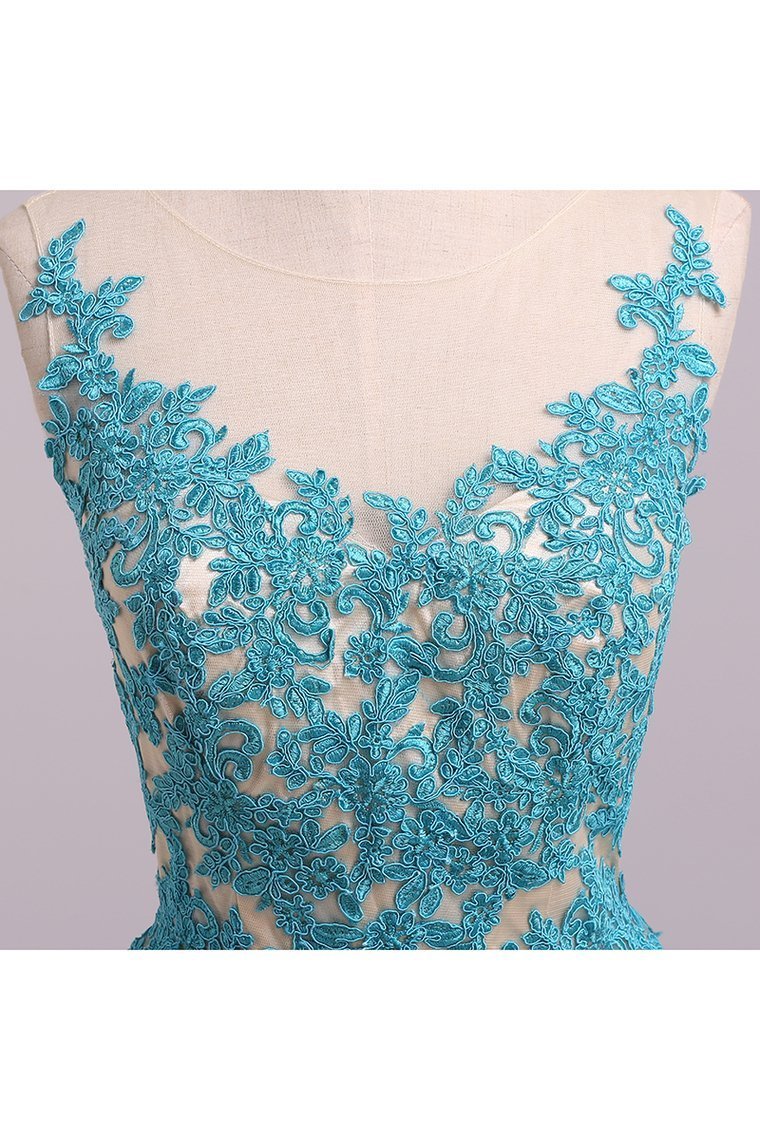 Beautiful A-line dress with short mini style embellished with floral chiffon