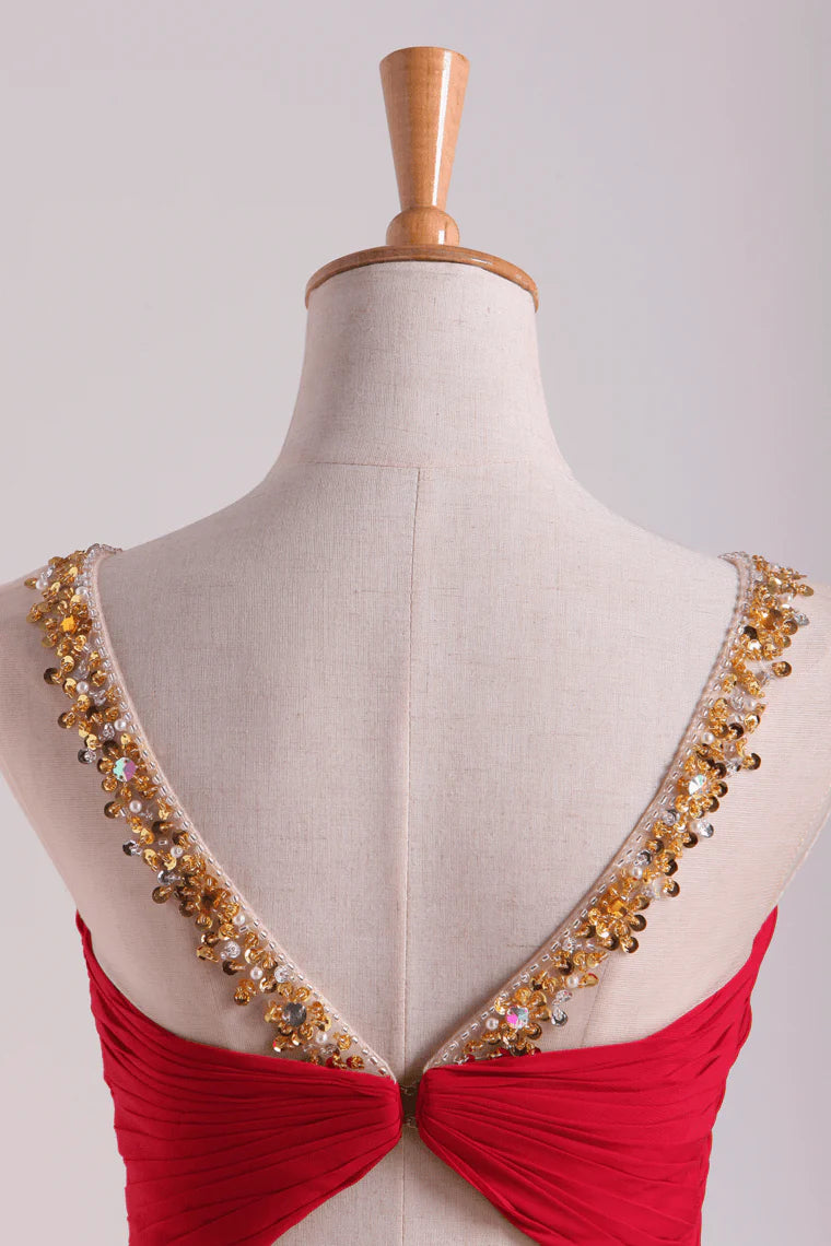 Beautiful and elegant dress A-line short beaded mini chiffon