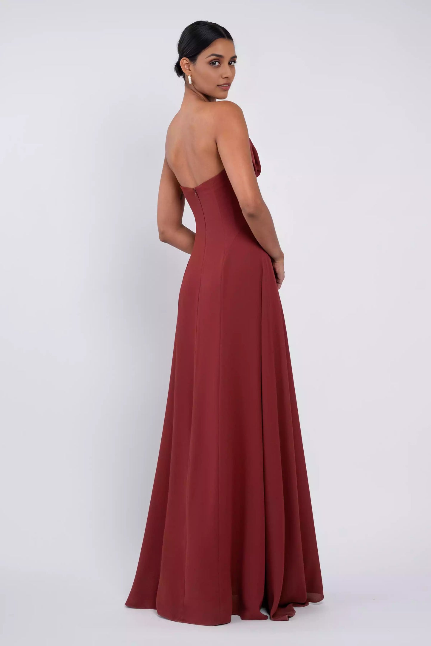 Beautiful hanging neckline, high waistline, strapless round neck, tight corset, fully lined, back zipper, Evening Dresses