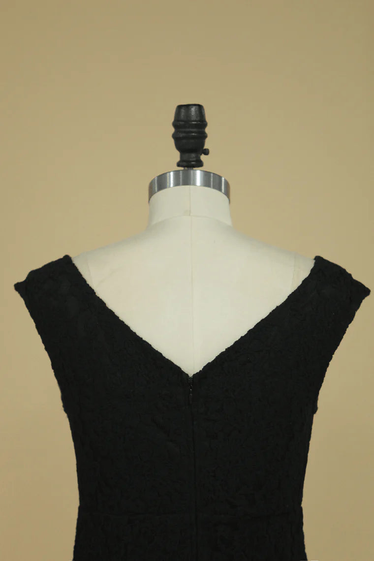 Black Beautiful A-line Dress Lace Short Mini