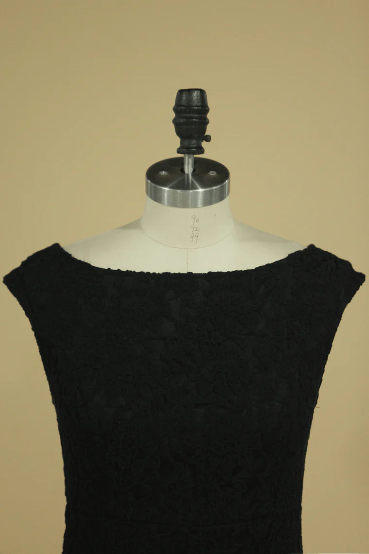 Black Beautiful A-line Dress Lace Short Mini