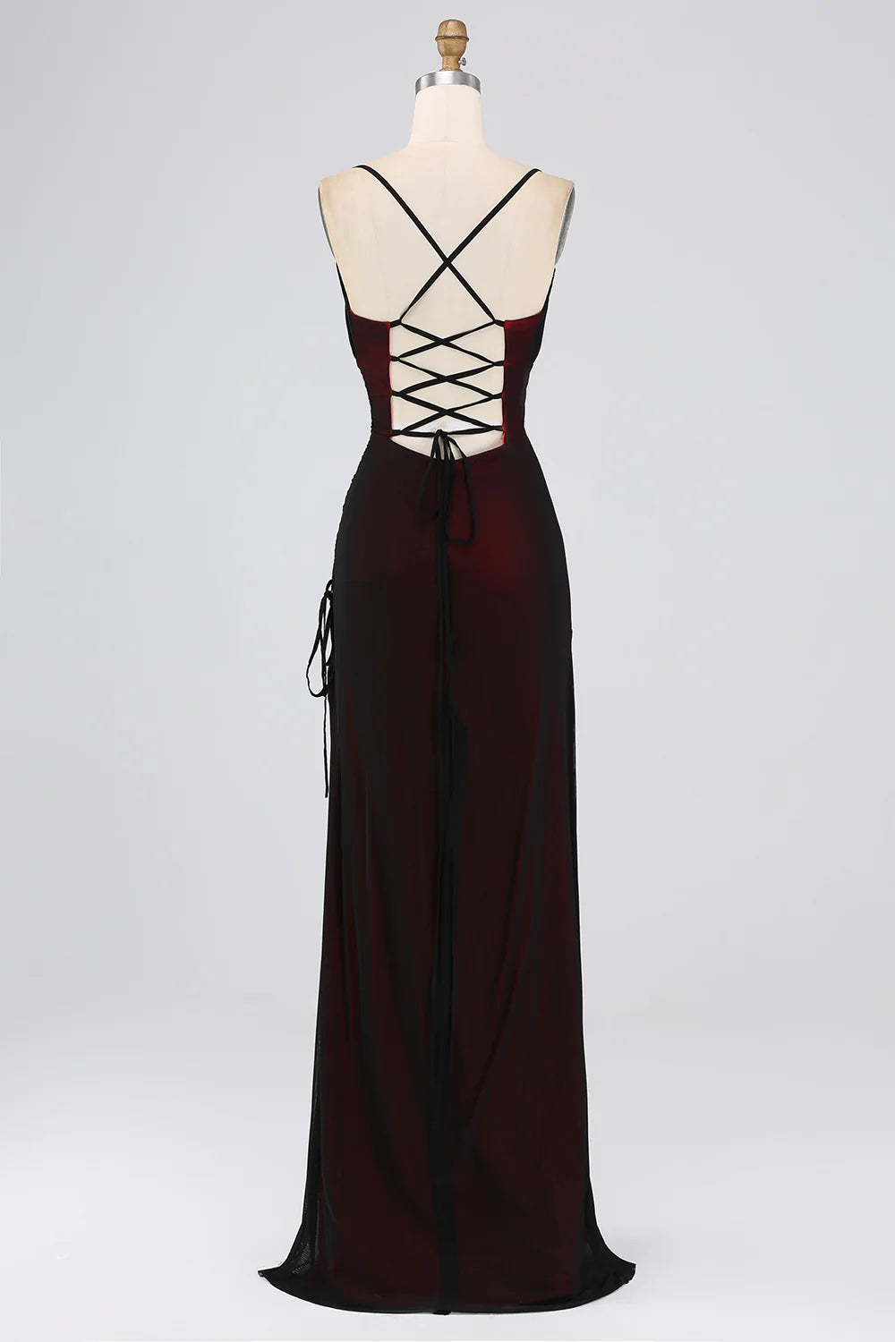 Sheath Spaghetti Straps Floor Length Bridesmaid Dress With Elasticity