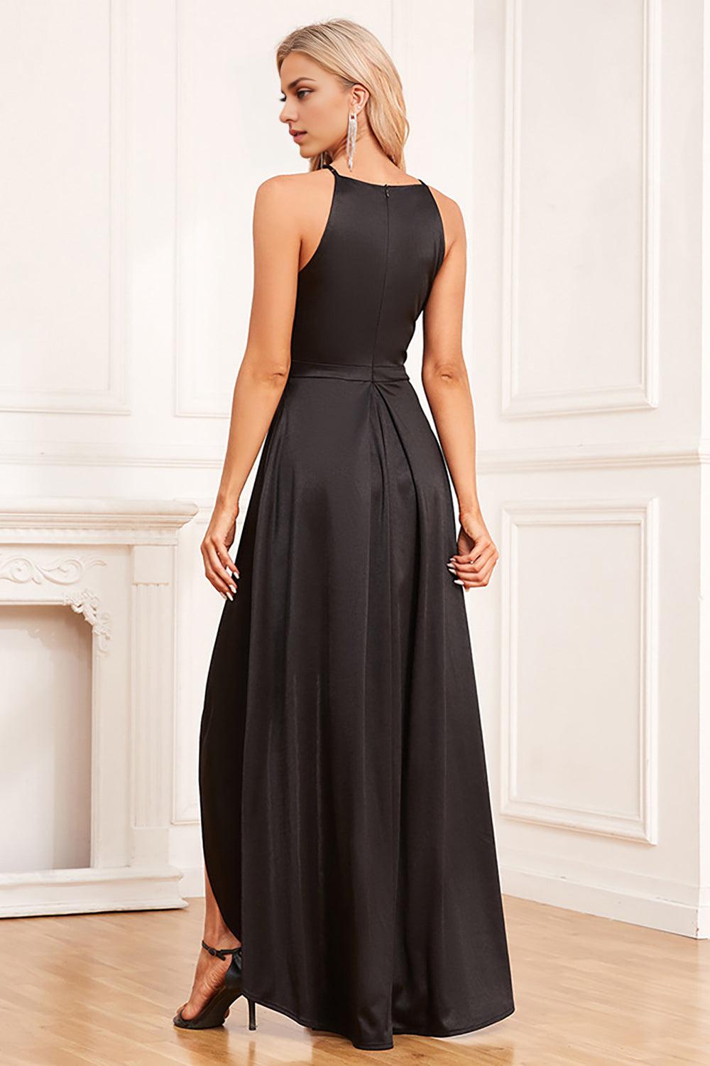 Black Spaghetti Straps Mother of the Bride Dress With Pockets