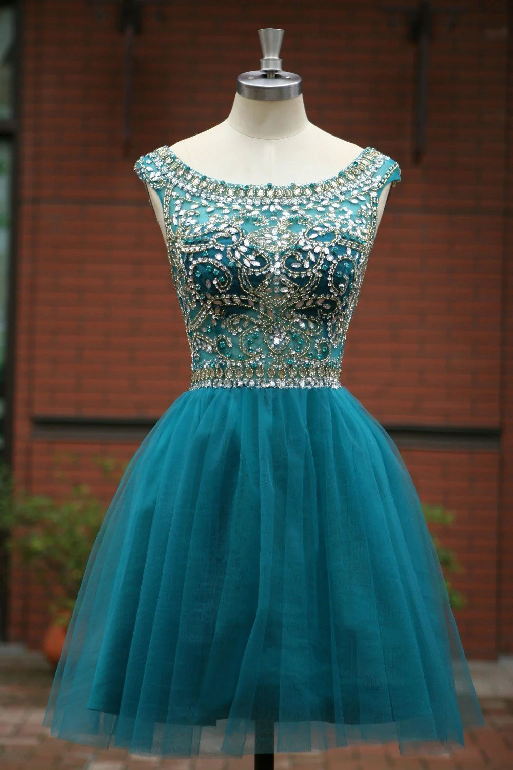 Blue Homecoming Short Skirt Ball Party Dress sheer sequin open front Homecoming Dress