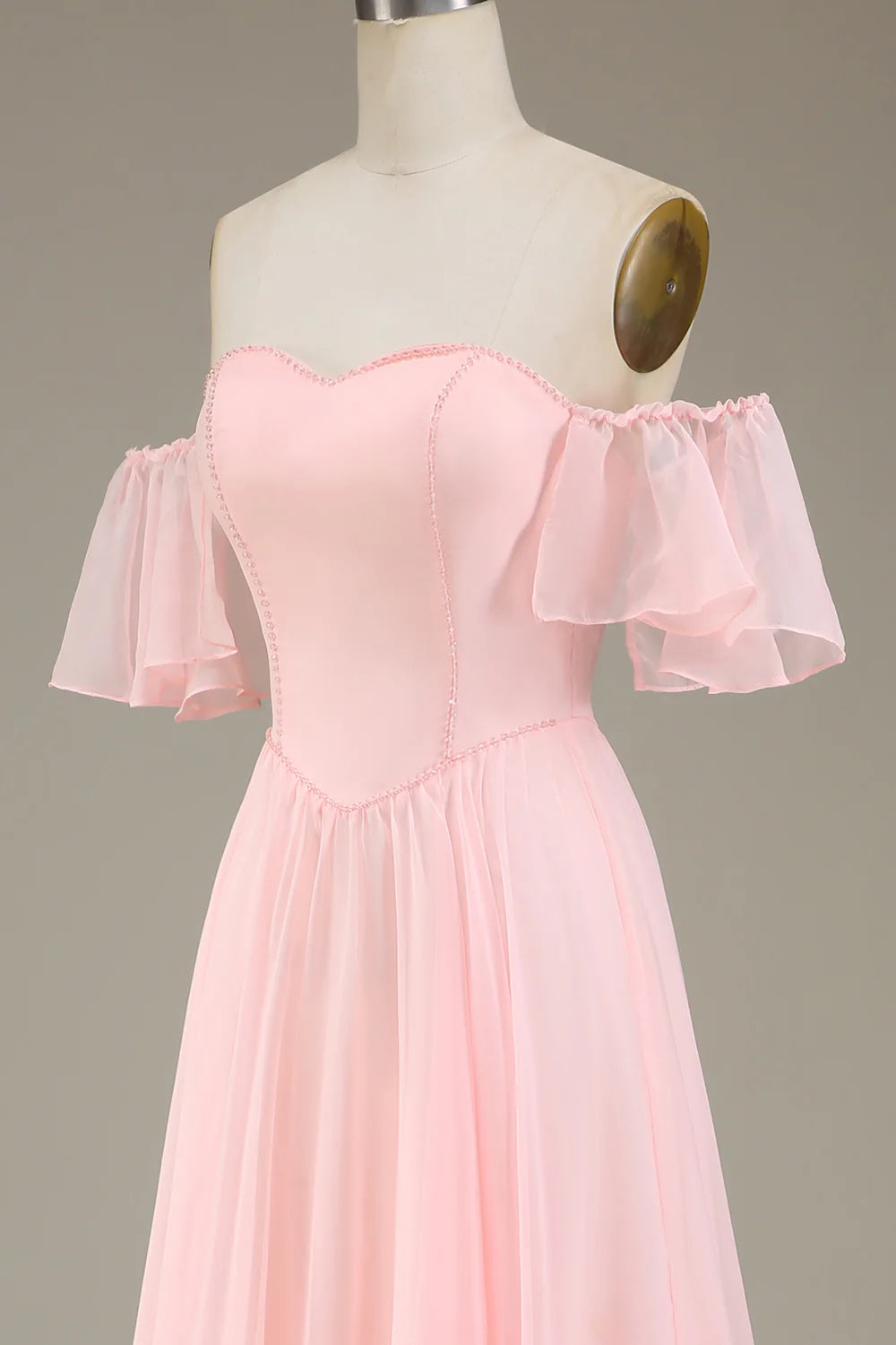 A-Line Off the Shoulder Long Bridesmaid Dress