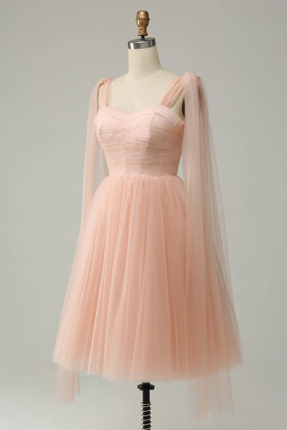 A Line Sweetheart Wedding Party Mini Dress with Open Back