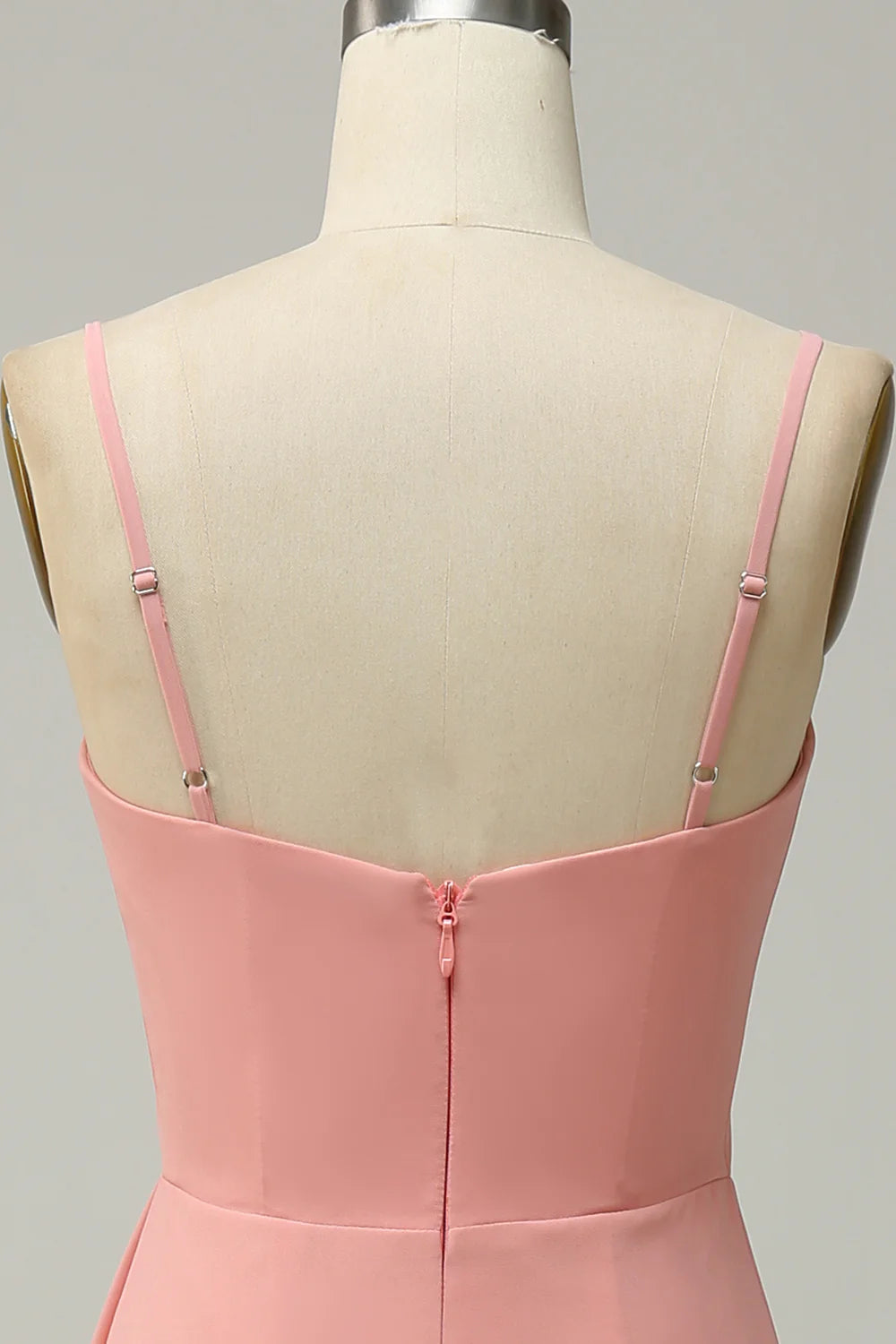 A LineSpaghetti Straps Ruched Chiffon Bridesmaid Dress