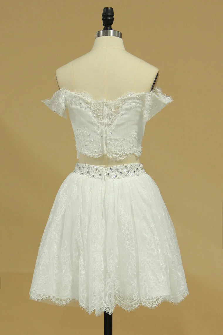 Elegant and beautiful boat neck A-line dress with lace up two-piece set