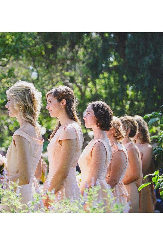 Bridesmaid dress chiffon knee length sleeveless backless short mini style