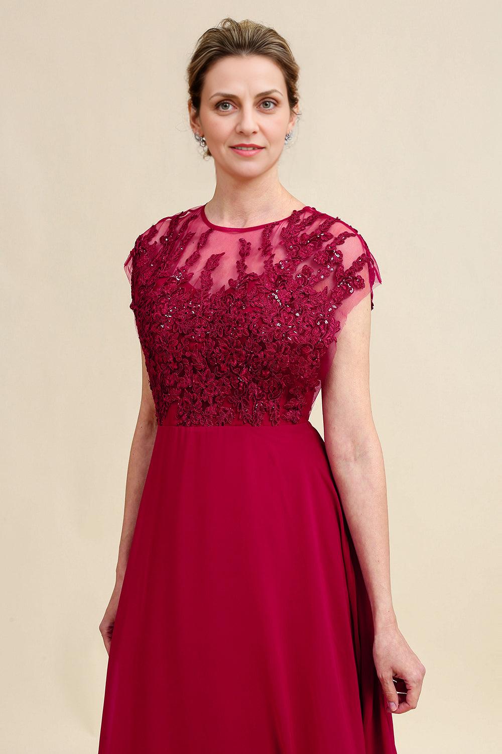 A Line Beading Appliques Mother Of Bride Dress