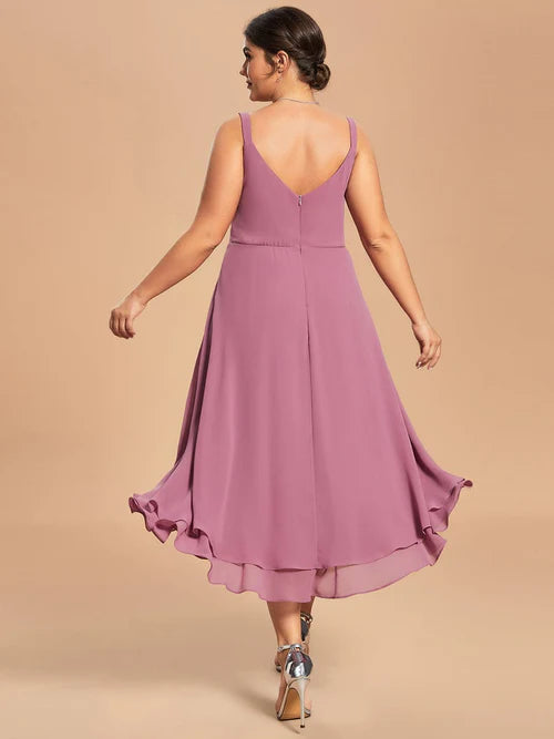Customized two-piece chiffon sleeveless long sleeved lace bridal mother dress
