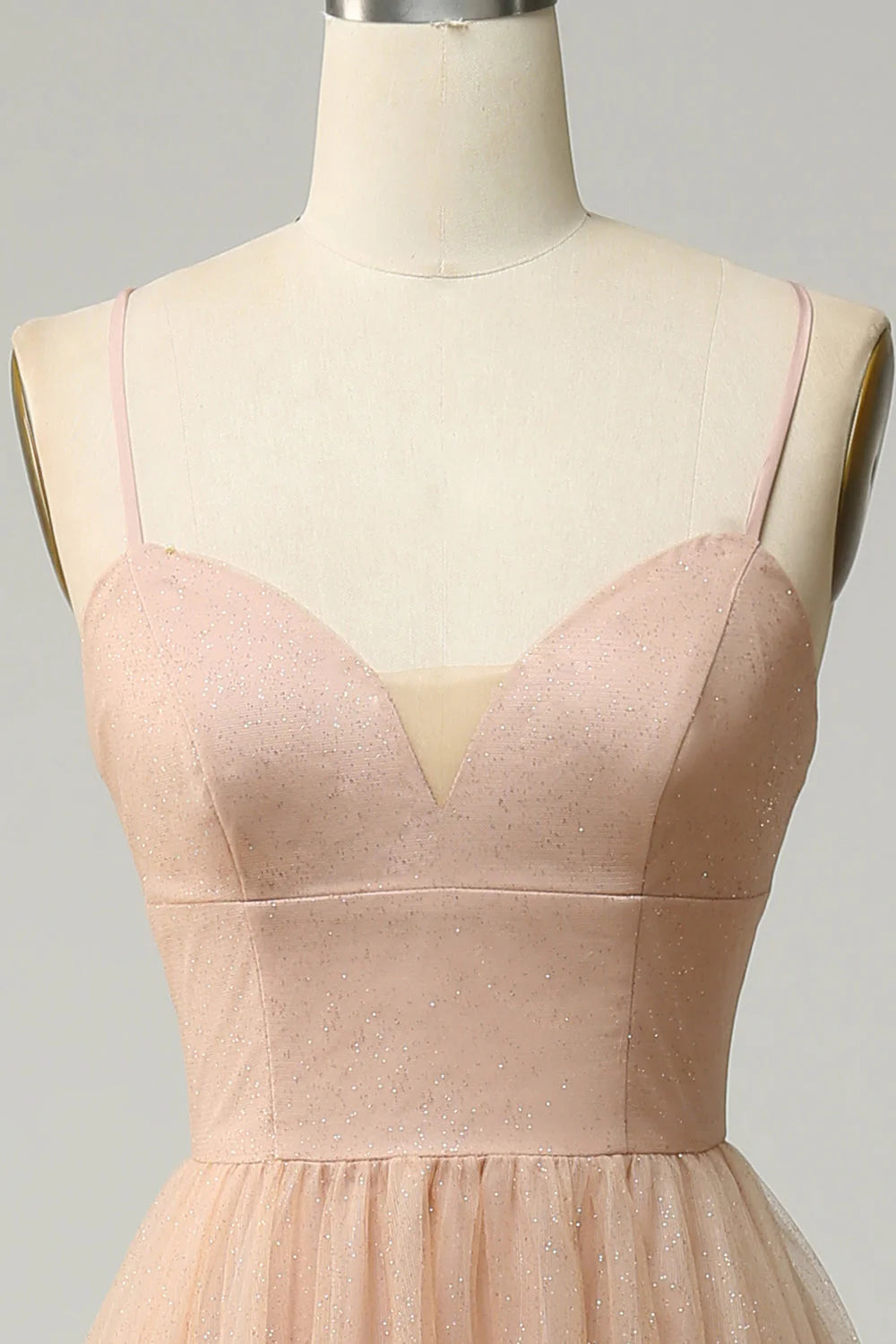 A Line Spaghetti Straps Long Bridesmaid Dress