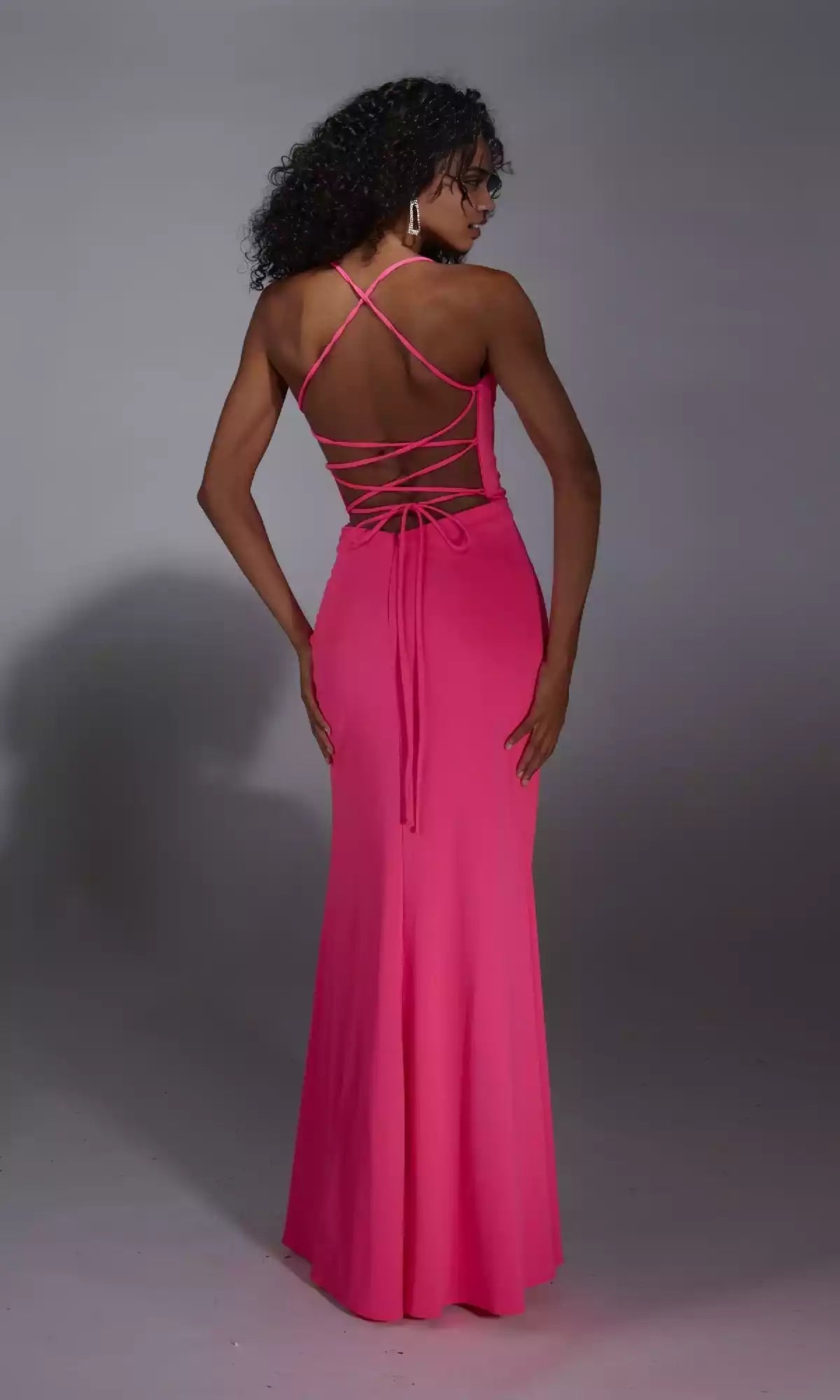 Charming backless long style with a corset front slit design Prom Dresses