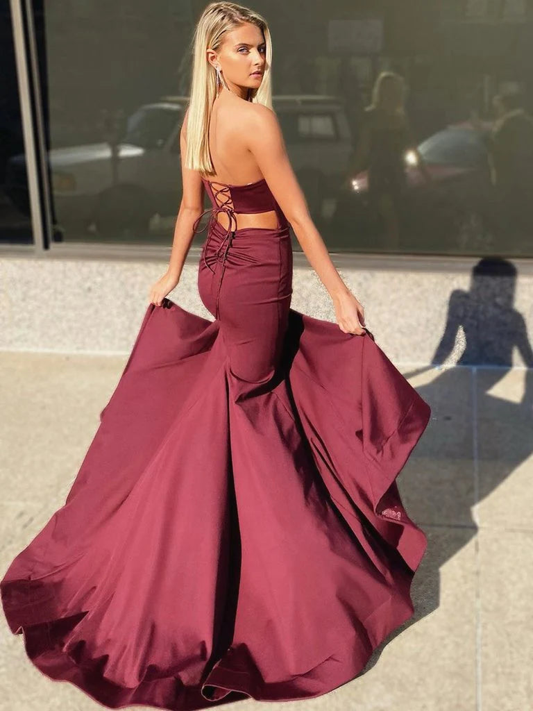Fashionable and Sexy Strapless Mermaid Tail Dress Split Ball Dress
