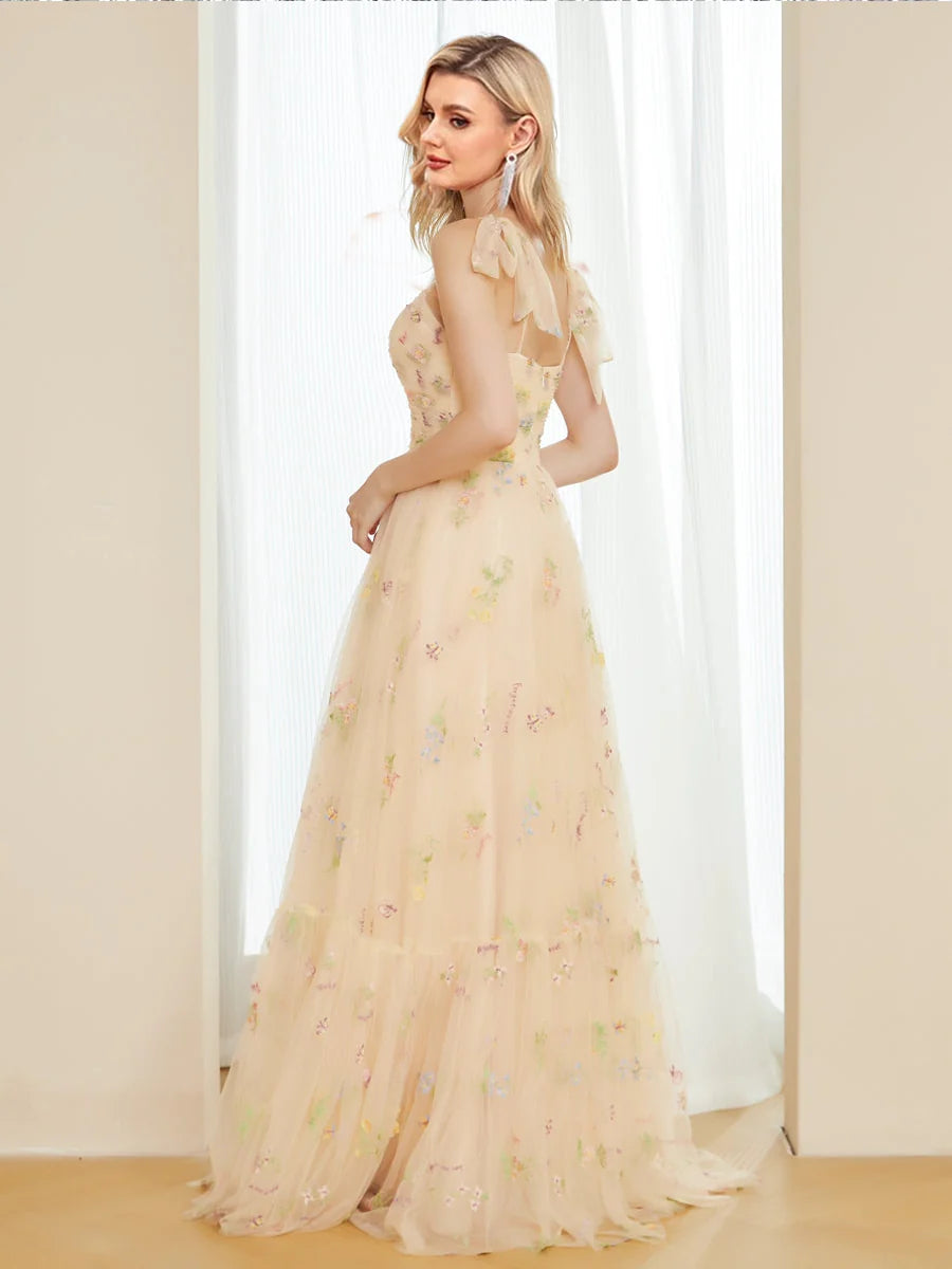 Strap Ball Dress A-line Long Party Evening Dress
