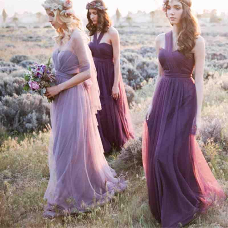 Paired with a sheer long elegant and affordable charming bridesmaid costume