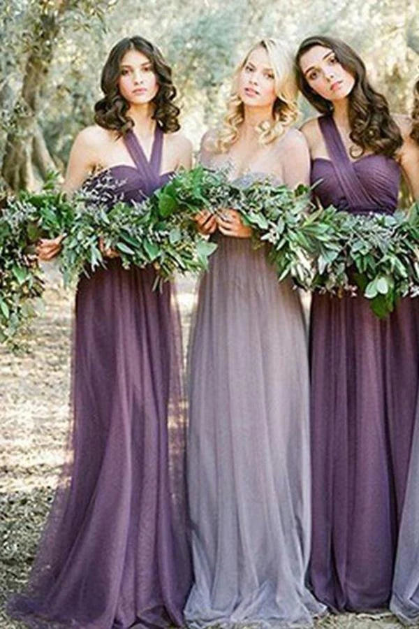 Paired with a sheer long elegant and affordable charming bridesmaid costume