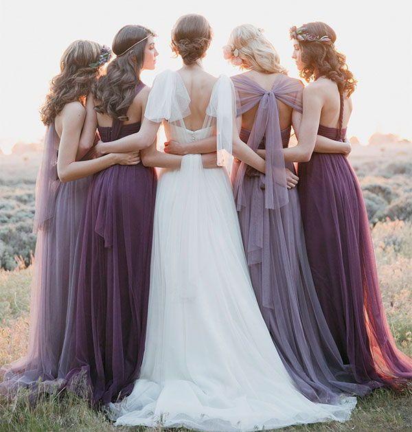 Paired with a sheer long elegant and affordable charming bridesmaid costume