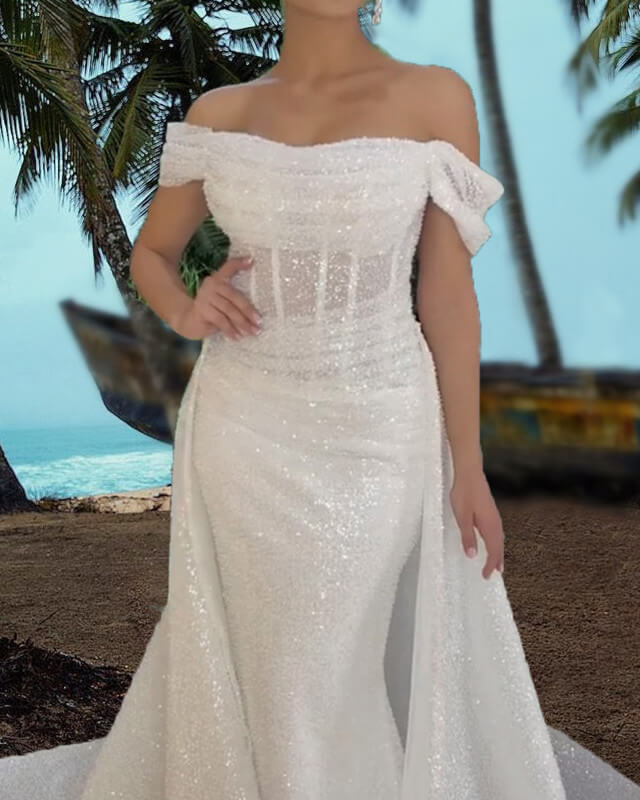 Sparkly Mermaid Corset Wedding Dress