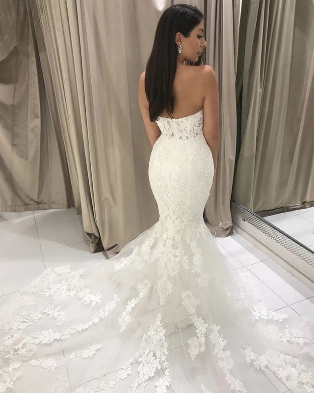 Elegant Lace Mermaid Wedding Dress Sweetheart
